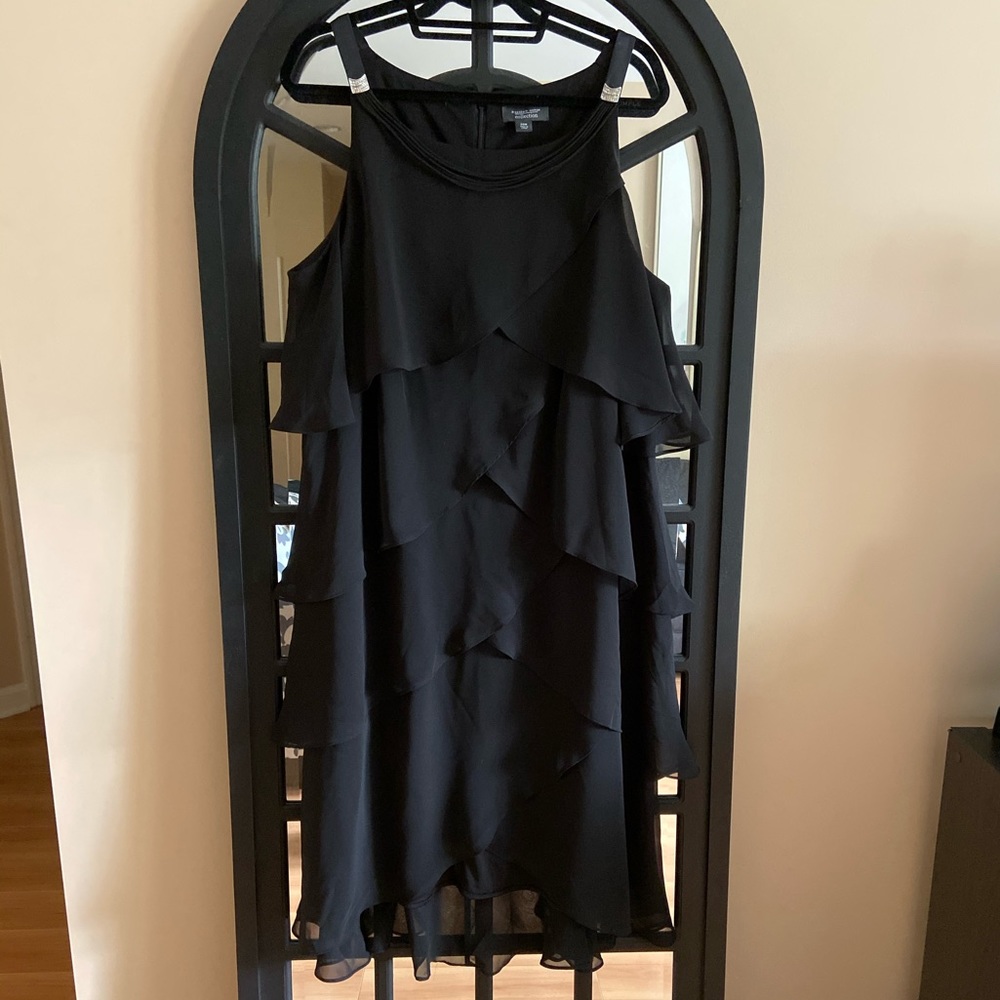EUC TIERED BLACK CHIFFON DRESS!!!